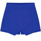 Stunning Solid Tulip Shorts Women Side Zipper High Waisted Shorts, royal blue, L, OP44376