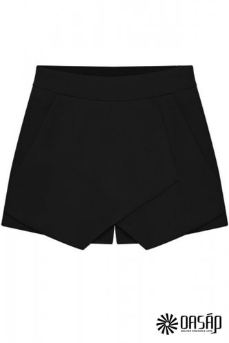 Stunning Solid Tulip Shorts Women Side Zipper High Waisted Shorts, black, S, OP44376