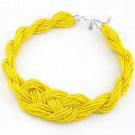 OASAP Beaded Multi-strand Necklace, yellow, one size, OP37233