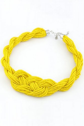 OASAP Beaded Multi-strand Necklace, yellow, one size, OP37233