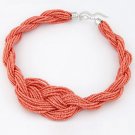 OASAP Beaded Multi-strand Necklace, pink, one size, OP37233