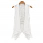 OASAP Lace Back Chiffon Vest, white, L, OP37246