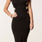OASAP Strappy Back Skintight Dress, black, M, OP38622