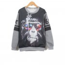 OASAP Smoking Gorilla Fleece Sweatshirt, black&grey, one size, OP35539