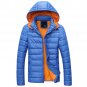 OASAP Cozy Sleek Hooded Man Long Sleeves Puffer Coat, blue, L, OP54549