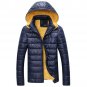 OASAP Cozy Sleek Hooded Man Long Sleeves Puffer Coat, navy, L, OP54549