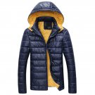OASAP Cozy Sleek Hooded Man Long Sleeves Puffer Coat, navy, XL, OP54549