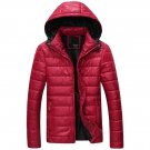 OASAP Cozy Sleek Hooded Man Long Sleeves Puffer Coat, red, L, OP54549