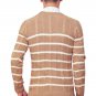 OASAP Classic Stripe Print Slim Cable Knit Man Sweater, khaki, S, OP54548