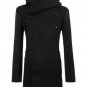 OASAP Black Padded Wool Trench Hooded Man Long Sleeves Coat, black, S, OP54413