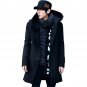 OASAP Black Padded Wool Trench Hooded Man Long Sleeves Coat, black, M, OP54413