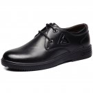 OASAP Man Casual PU Faux Leather Lace-Up Shoes, black, EURO40/US7/UK6.5, OP55960
