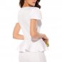 OASAP U-neck OL Peplum Dress, white, L, OP37957