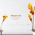 OASAP Calla Lily Pattern Removable PVC Decal Wall Sticker, yellow, one size, OP57693