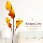 OASAP Calla Lily Pattern Removable PVC Decal Wall Sticker, yellow, one size, OP57693