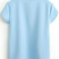 OASAP Irregular Short Sleeve Tee, light blue, S, OP38930