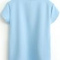 OASAP Irregular Short Sleeve Tee, light blue, L, OP38930