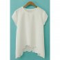 OASAP Irregular Short Sleeve Tee, white, S, OP38930