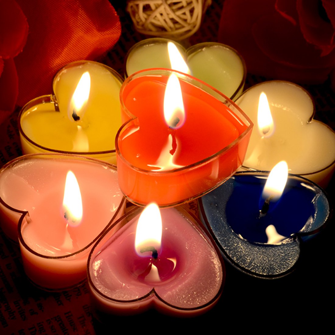 HeartShaped Smokeless Candles Romantic Love Creative Wedding Candles, white, OP57926