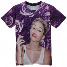 OASAP Lovely Graphic Women Round Neckline Short Sleeves Tee, unisex, purple, XL, OP58924