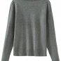 OASAP Man Long Sleeves Coffee Cup Print Slim Fit Sweater, grey, one size, OP59059