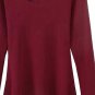 OASAP Woman Double V Neckline Long Sleeves Mini Flare Dress, burgundy, S, OP59322