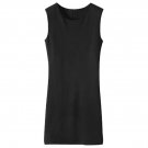 OASAP Easy Solid Sleeveless Slim Fit Woman Tunic Tee, black, S, OP60763