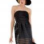 OASAP Women Fetching Black Striped Off-Shoulder Mini Dress, black, L, OP61743