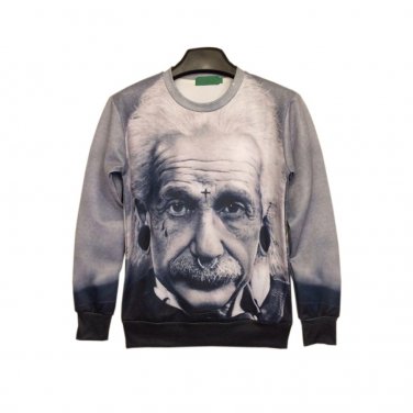 OASAP Lifelike Albert Einstein Print Sweatshirt, S, OP36608