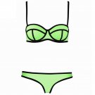 OASAP 8 Colors Summer Contrast 2PC Bikini Swimwear, lime, M, OP64442