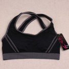 Ossap,Women Yoga Athletic Sports Bras Crop Bra Tops Seamless Padded Racerback,black,l,61804
