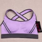 Ossap,Women Yoga Athletic Sports Bras Crop Bra Tops Seamless Padded Racerback,lavender,s,61804