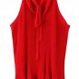 Stylish Hot Sleeveless Neck-Tie Halter Blouse, red, M, 66665