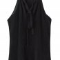 Stylish Hot Sleeveless Neck-Tie Halter Blouse, black, S, 66665