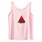 Yummy Watermelon Embroidery Tank,blush,one size