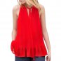 Stylish Hot Sleeveless Neck-Tie Halter Blouse, red, S, 66665