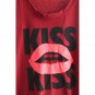 Sweet Kiss Lips Print Crop Top Shoulderless Tee Cool, burgundy, one size, 66787