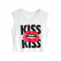 Sweet Kiss Lips Print Crop Top Shoulderless Tee Cool, white, one size, 66787