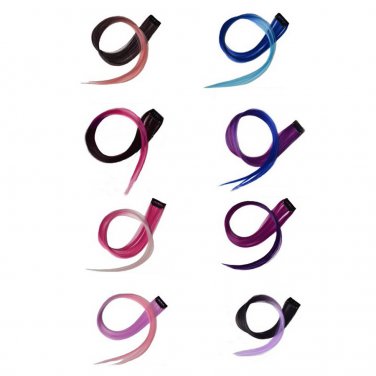 Eye-catching Gradual Color Hair Extension,OP37375,black&lavender,one size