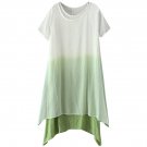 OASAP Brief Gradient Short Sleeve Double-layered Dress,OP70957,green,L