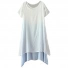 OASAP Brief Gradient Short Sleeve Double-layered Dress,OP70957,light blue,S