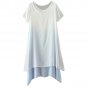 OASAP Brief Gradient Short Sleeve Double-layered Dress,OP70957,light blue,S