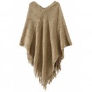 Fashion Solid Cape Style Pullover Sweater,OP82118,khaki,One Size