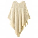 Fashion Solid Cape Style Pullover Sweater,OP82118,beige,One Size