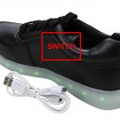 OASAP Deluxe Rechargeable LED Light-Up Lace Up Flat Sneakers,OP93785,Black,EURO38/US6.5/UK4.5