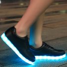 OASAP Deluxe Rechargeable LED Light-Up Lace Up Flat Sneakers,OP93785,Black,EURO41/US8/UK6.5
