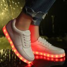 OASAP Deluxe Rechargeable LED Light-Up Lace Up Flat Sneakers,OP93785,White,EURO38/US6.5/UK4.5