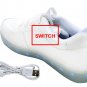 OASAP Deluxe Rechargeable LED Light-Up Lace Up Flat Sneakers,OP93785,White,EURO40/US7.5/UK6
