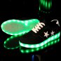 Women's Fashion Pentagram Print Rechargeable LED Light-Up Sneakers,OP97887,Black,EURO36/US5.5/UK3.5