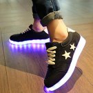 Women's Fashion Pentagram Print Rechargeable LED Light-Up Sneakers,OP97887,Black,EURO40/US7.5/UK6